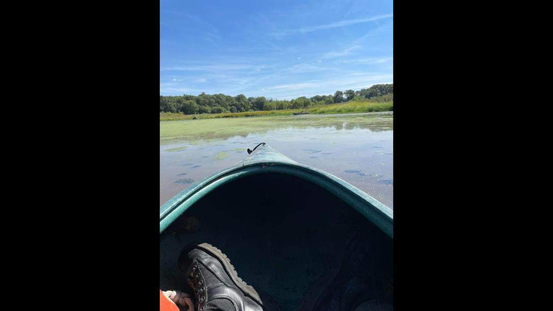 An Indiana conservation officers responded to the call for help, bringing a kayak along for the rescue.