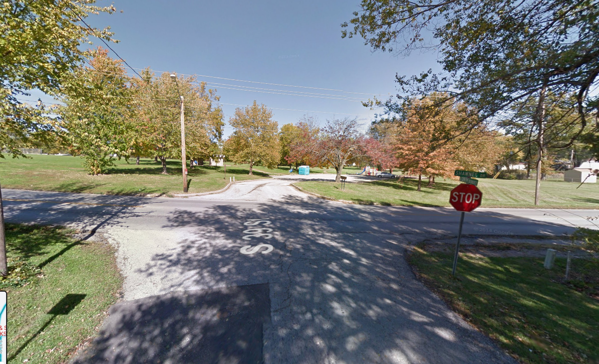 The around near Matney Park at 39th and Shawnee Drive in Kansas City, Kansas, can be seen in this Google Street View image.