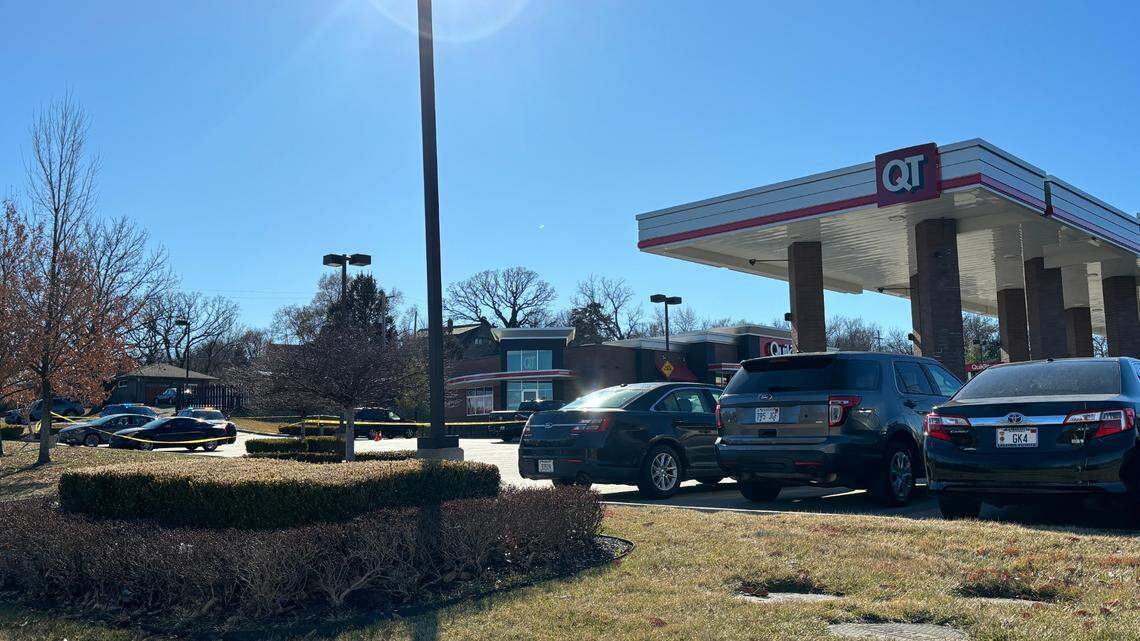 Officials continue to investigate the scene where an officer shot an armed suspect, who was taken to the hospital in critical condition on Feb. 18. 2024.