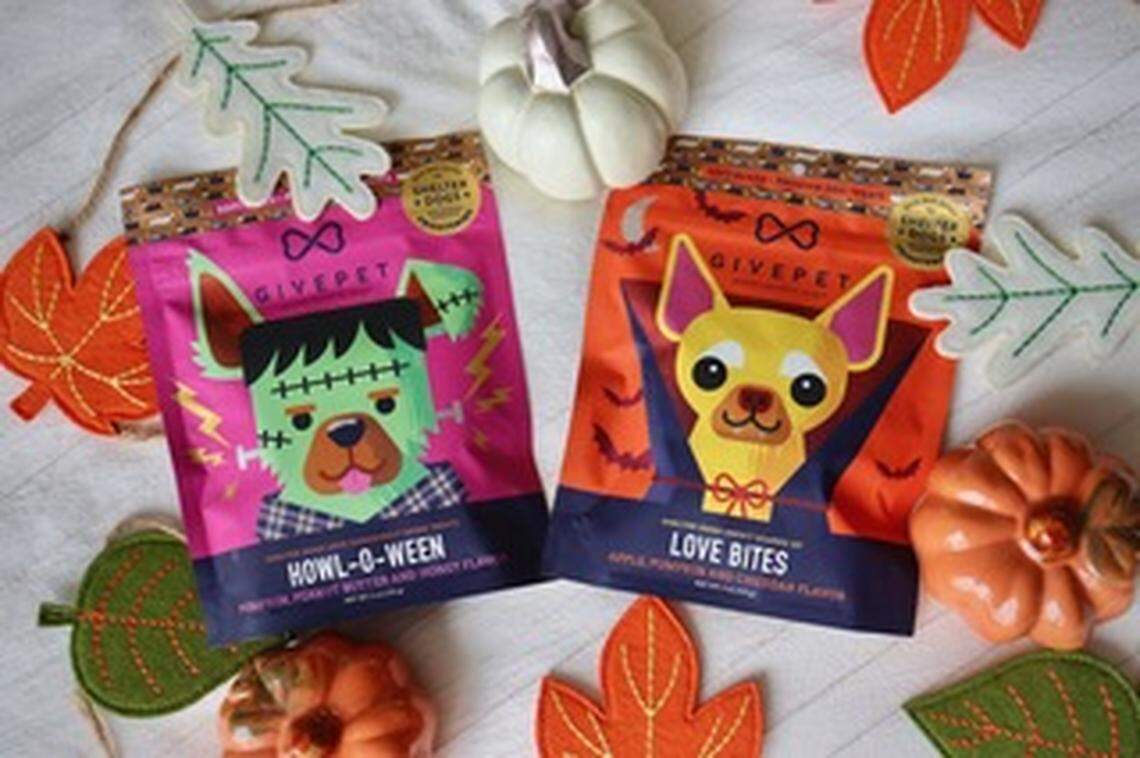 GivePet sells seasonal flavors, including its “Howl-O-Ween” and “Love Bites” treats.