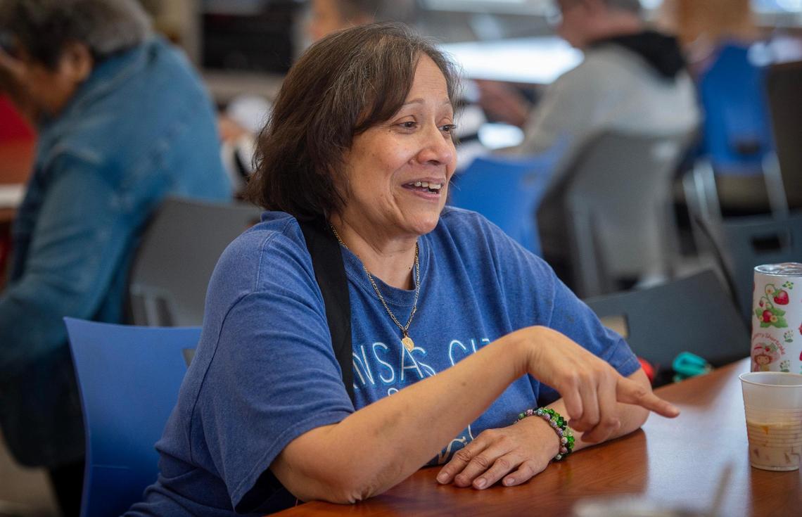 Lucy Santoyo, 64, has been battling cancer for several years and depends on the disability benefits she receives from the Social Security Administration. She was at the Don Bosco Senior Center on Thursday, March 27, 2025.
