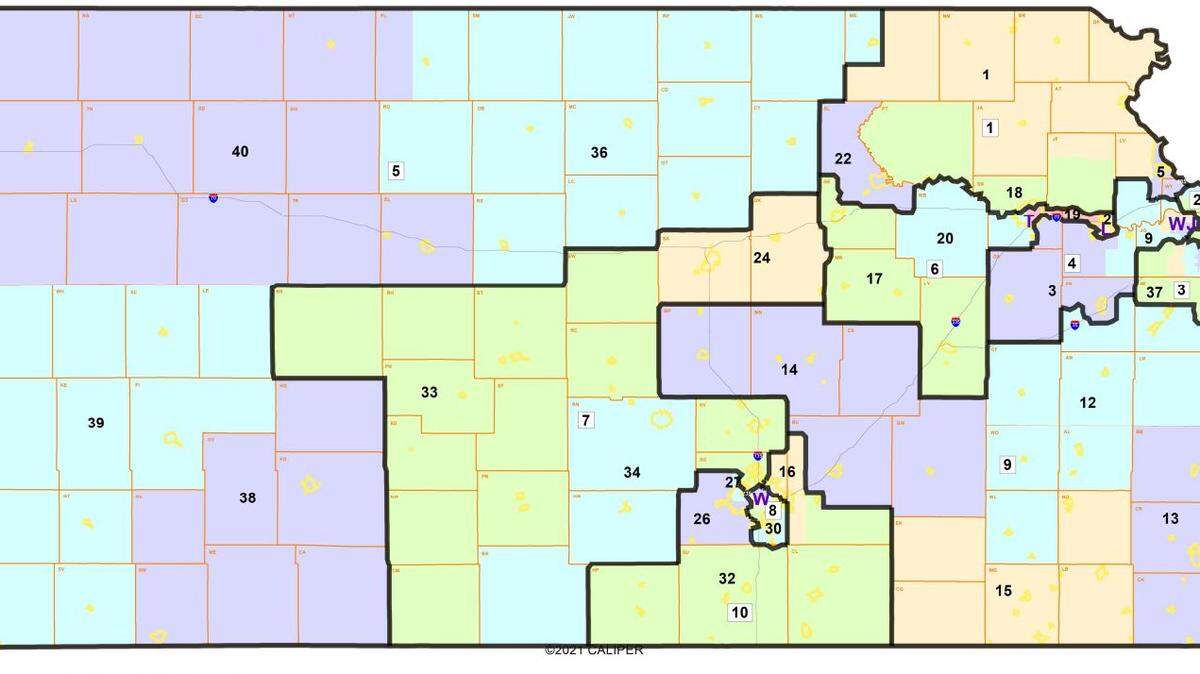 The Apple 7 Kansas state Board of Education map.