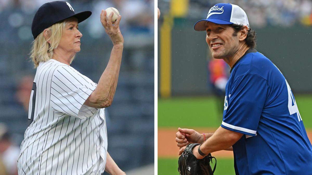 The Yankees’ contingent of celebrity fans is vast and includes Martha Stewart (left), while the Royals can counter with such entertainment standouts as Paul Rudd. The teams meet for Game 1 of the ALDS on Saturday in New York.