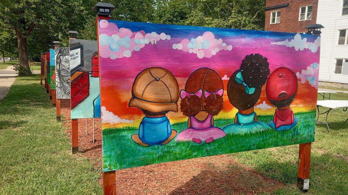 On Benton Boulevard near the intersection of 28th Street, an unexpected slice of beauty exists in an outdoor art gallery designed to add a touch of beauty to the urban neighborhood. A new installation will be installed there later this summer.