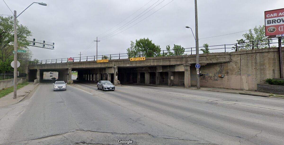 A driver in a Lincoln Aviator was critically injured when they crashed into a concrete pillar to a railroad bridge Thursday evening near Truman Road and Askew Avenue in Kansas City, police said. Investigators are looking into whether impairment was involved in the crash. This Google Maps Street View image of the area is from May.