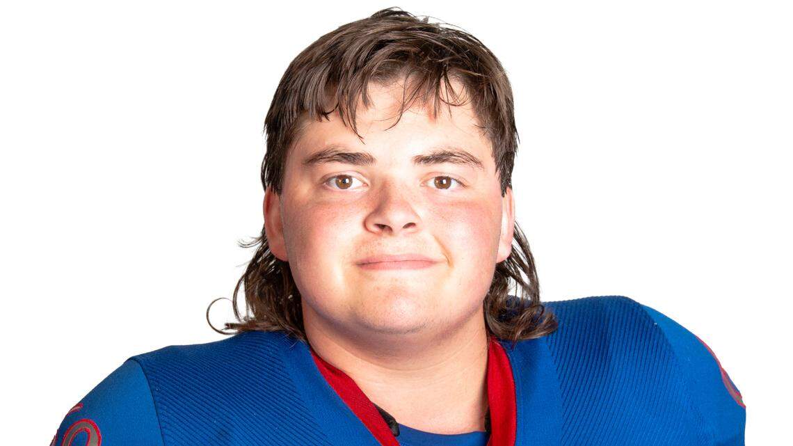 Kansas football offensive lineman Joe Krause, who was arrested Monday, July 24, 2023, according to the Douglas County Sheriff’s Office booking logs.