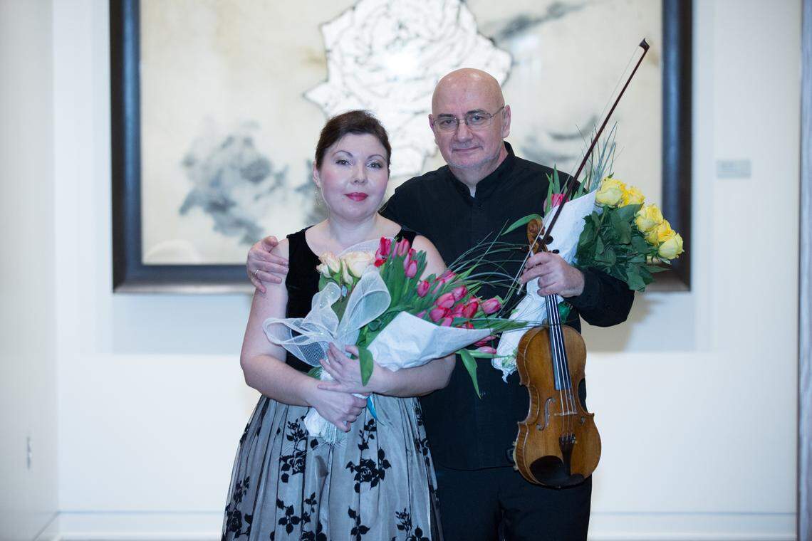 Husband and wife violinist Ben Sayevich and pianist Lolita Lisovskaya- Sayevich will perform Feb. 9.