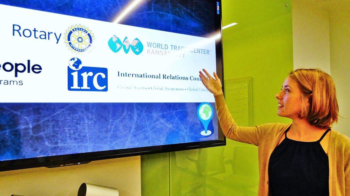 Merideth Park, a member of Summit Technology Academy’s student-run business Global Prep Squad, recently practiced her pitch for the World Trade Center, in hopes of acquiring new business.