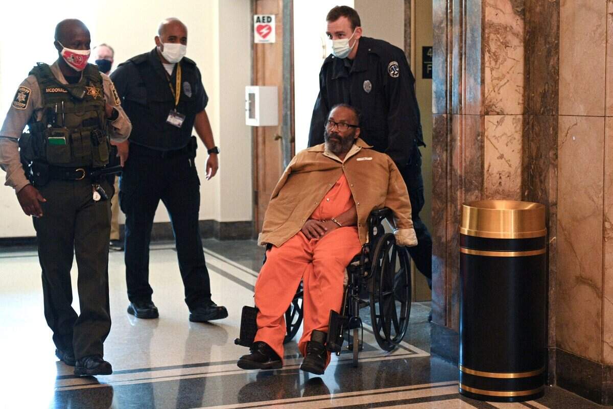 Kevin Strickland, 62, is assisted into a Jackson County courtroom in early November on his way to an evidentiary hearing, where prosecutors argued he is innocent and should be freed. He was 18 when he was arrested.
