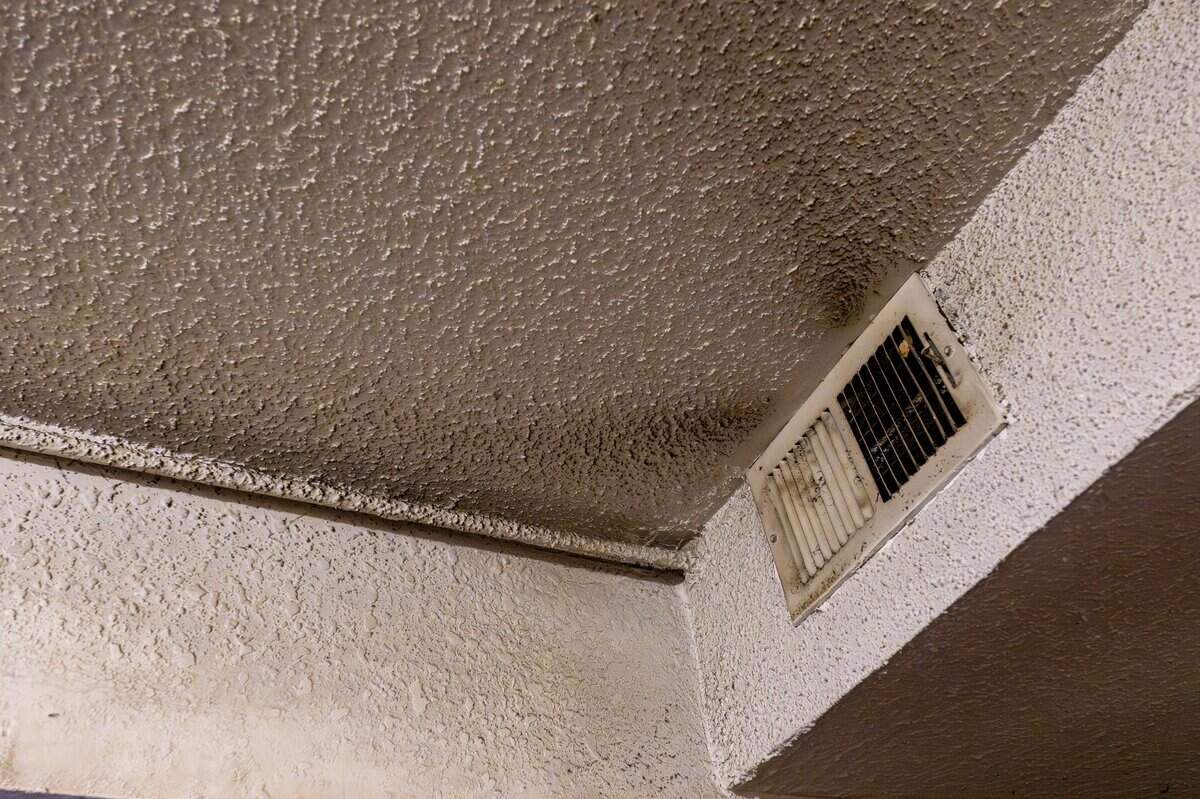 A darkened area is visible around an air vent in Mikayla Daniels' apartment at Sage Crossing Apartments on Wednesday, Sept. 17, 2025, in Lee's Summit.