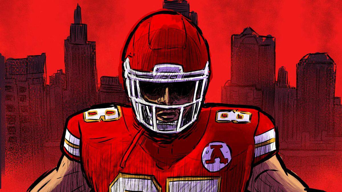 Illustration of Chiefs tight end Travis Kelce