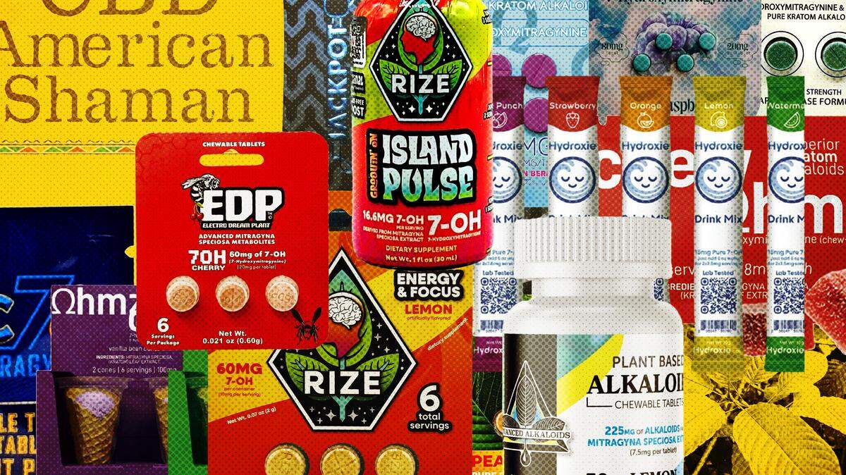 Illustration showing various 7-OH products created by American Shaman