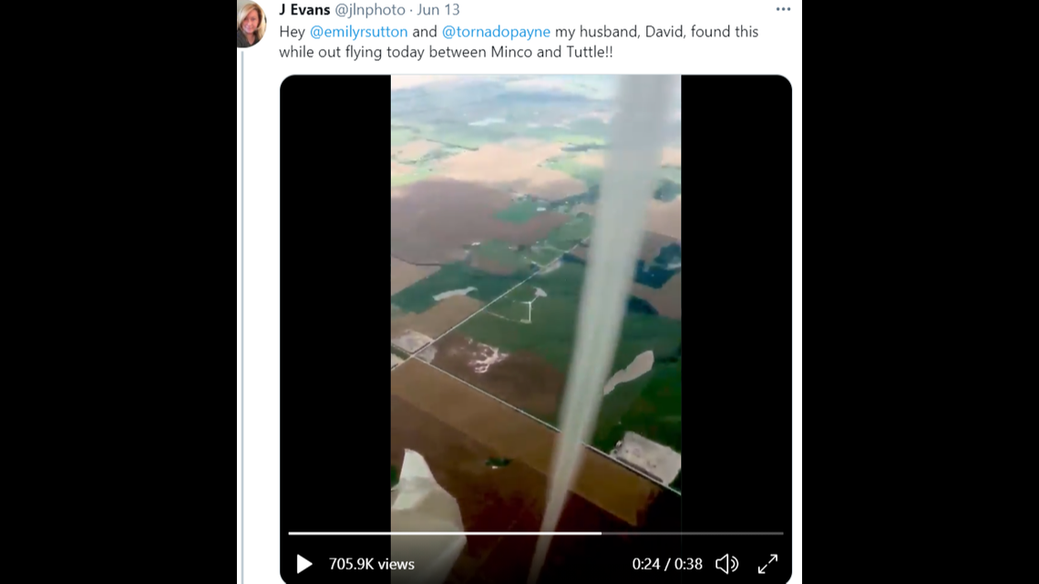 An Oklahoma glider pilot captured up-close video of a tornado.