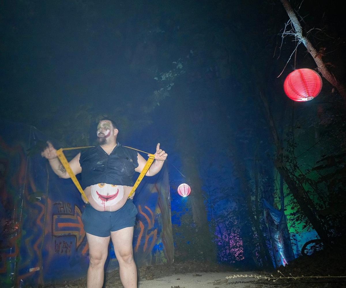 Some of the actors along the haunted trail were more humerous than scary at Exiled KC-Crooked Rose Woods.