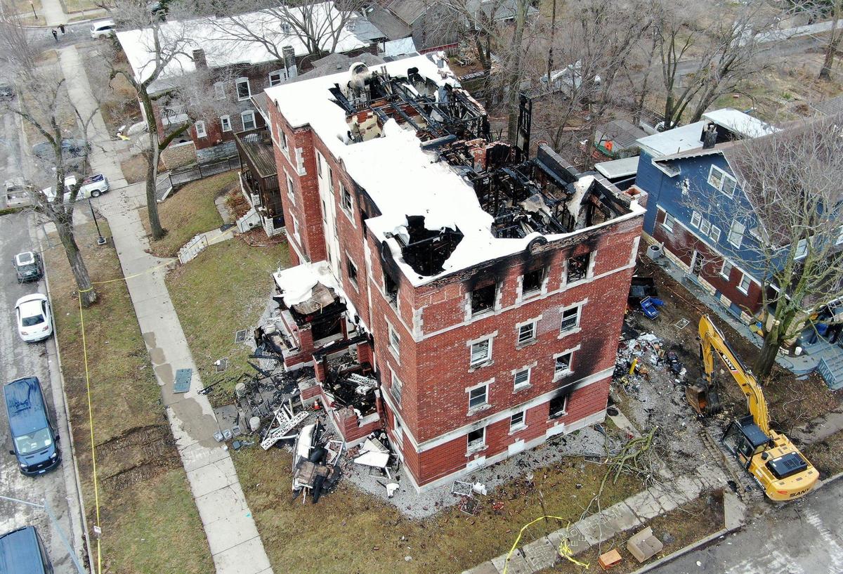 Three people were hospitalized Wednesday morning after a fire broke out in an apartment just after 12:30 a.m. in the 1100 block of Benton Boulevard in Kansas City, according to the Kansas City Fire Department.