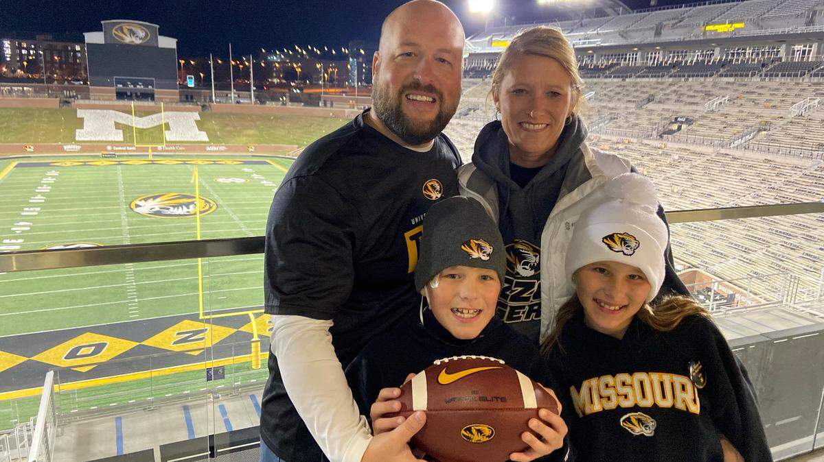 Clockwise from top left, Mercy Hospital Joplin president Jeremy Drinkwitz; his wife, Tiffaney; their daughter, Kate; and their son, Jackson.