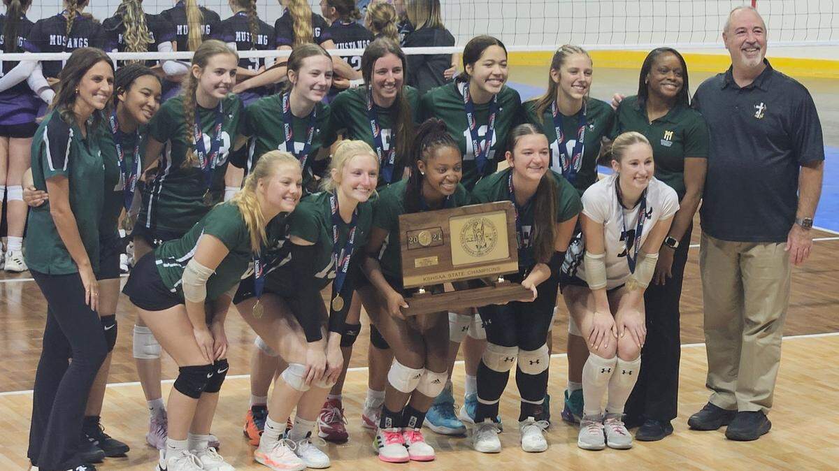 Maranatha Christian won the Kansas Class 2A state championship in girls high school volleyball on Saturday at United Wireless Arena in Dodge City.