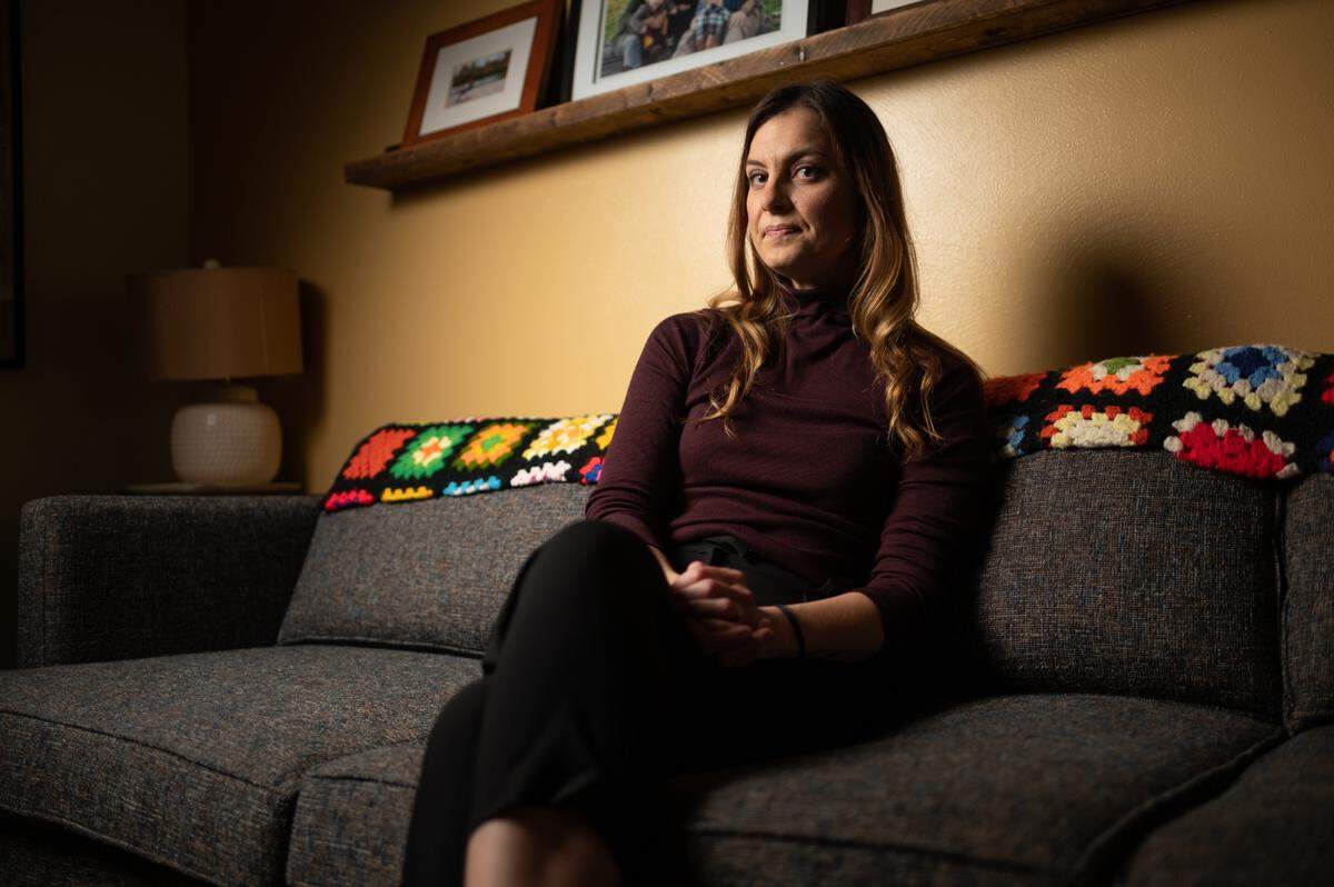 Dayna Eckhardt at her home in Maryland Heights, Missouri.
