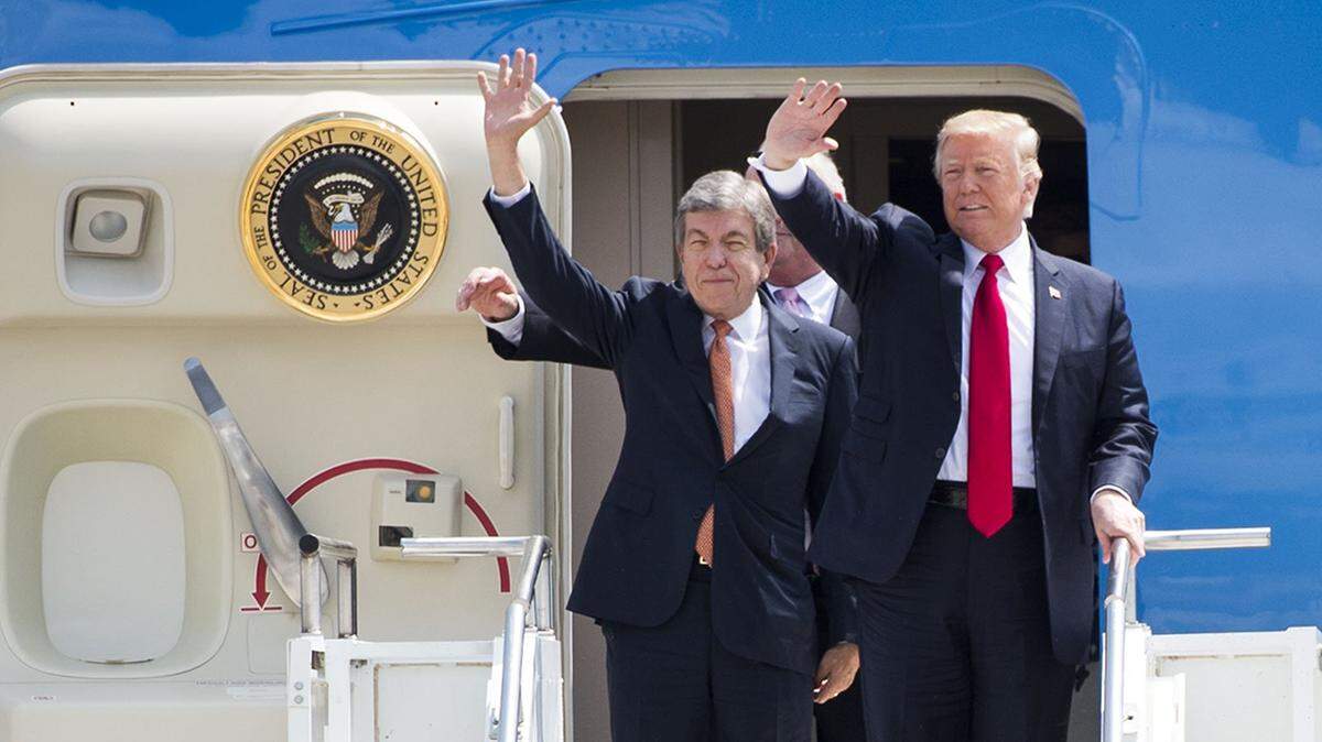 Sen. Roy Blunt joined President Donald Trump in Springfield, Mo. last August.