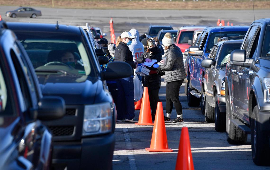 Dozens of Medical personnel who were stationed across a parking lot near Arrowhead Stadium began administering the Johnson & Johnson COVID-19 vaccination Friday morning. About 4,000 doses per day of the vaccine will be given both Friday and Saturday at the site.