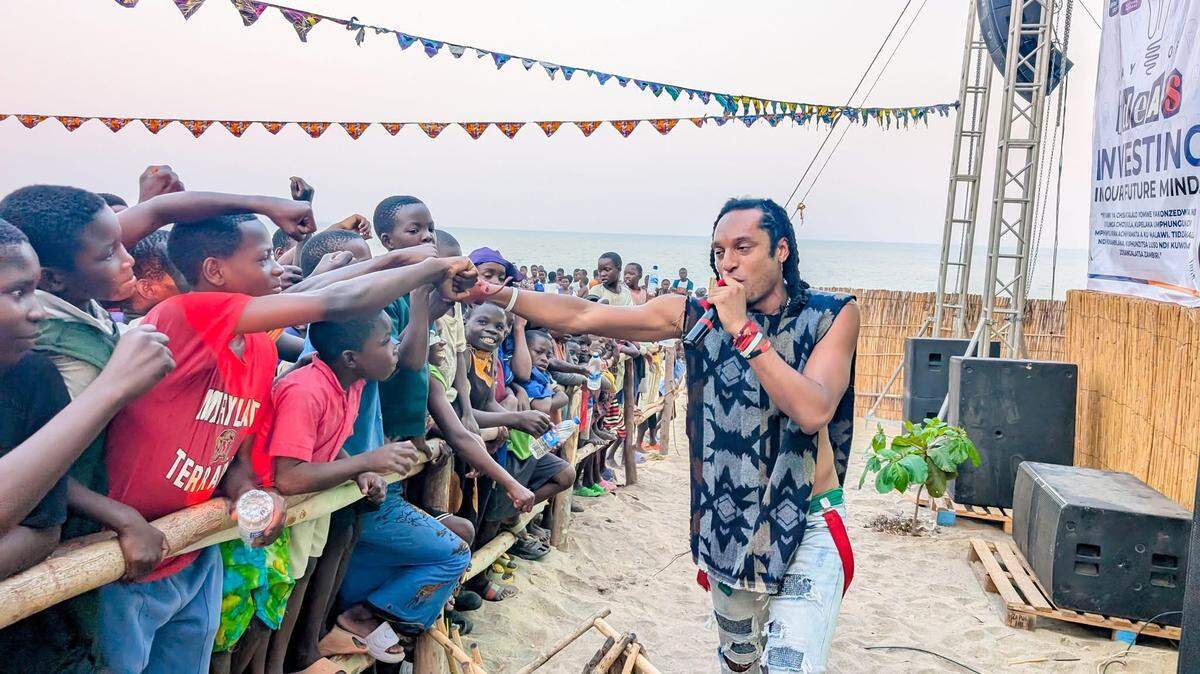 AY Young performs during the “Day of Ideas” youth concert in Republic of Malawi earlier this year
