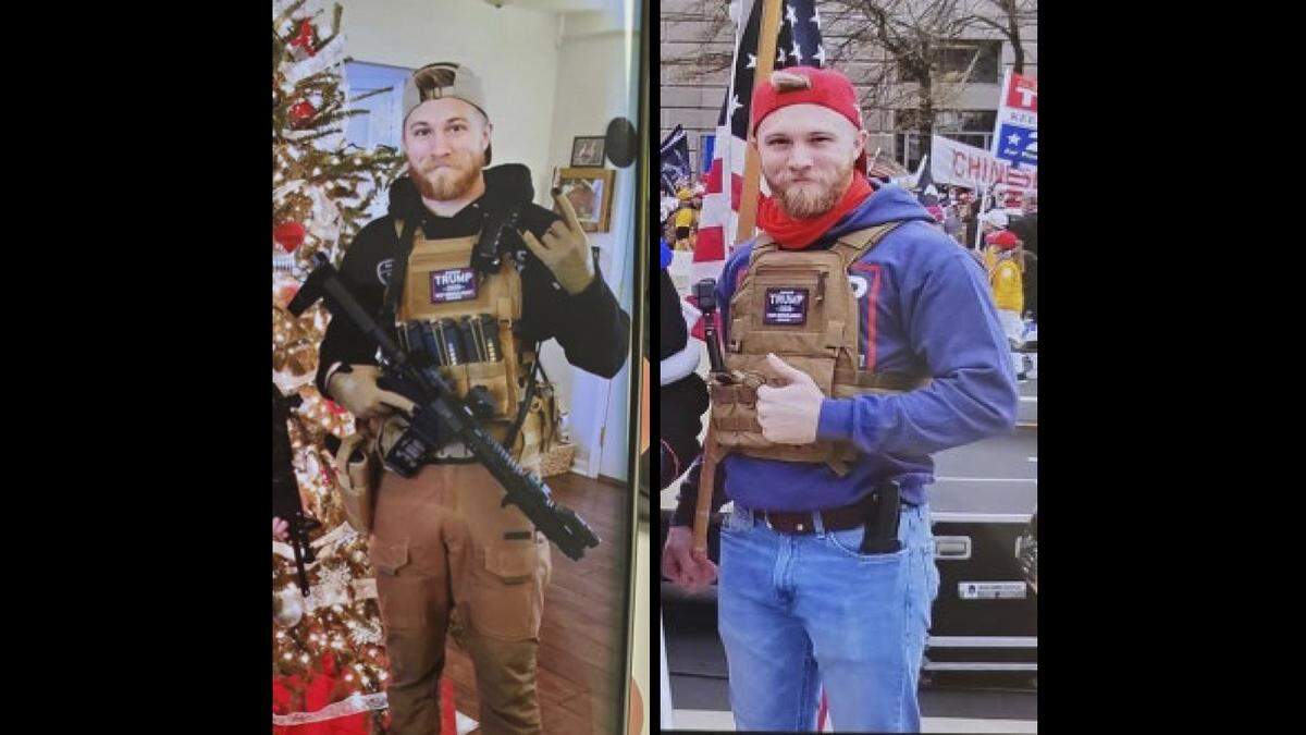 Jonas Buxton, 25, of St. Charles, Missouri, is seen here in federal court charging documents. On Wednesday, he pleaded guilty to one count of parading, demonstrating or picketing in a Capitol building.
