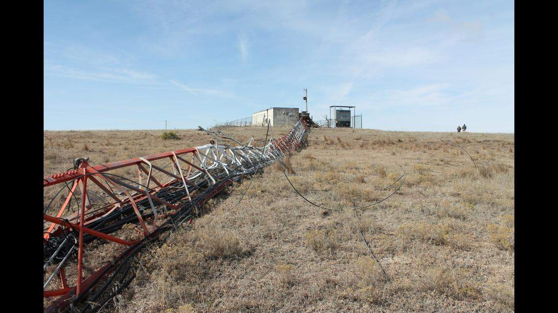 A cell phone tower was destroyed near Oxford, Nebraska, according to the Furnas County Sheriff’s Office. The structure fell to the ground after being sabotaged.