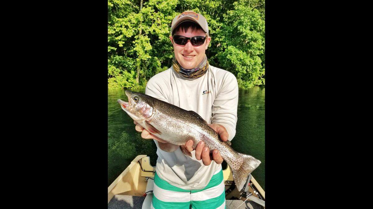 Payden Hays caught this 2.7-pound trout at Lake Taneycomo on a crankbait. He said it was the biggest rainbow he's ever caught.