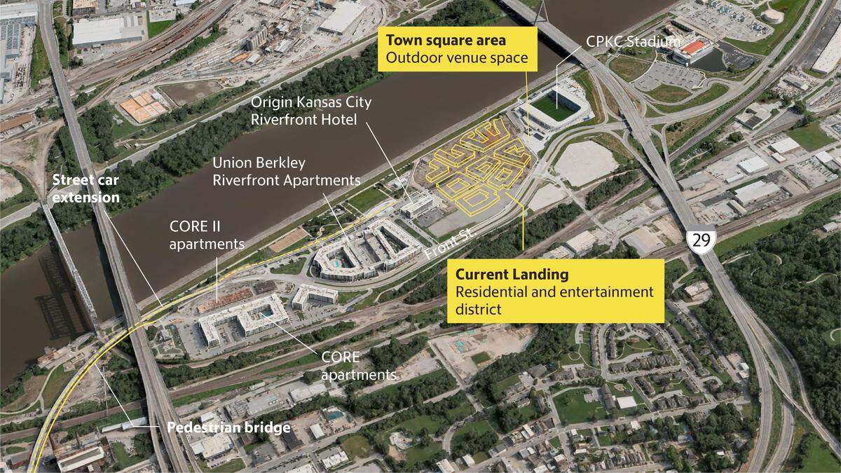 Current construction areas at Berkley Riverfront Park.
