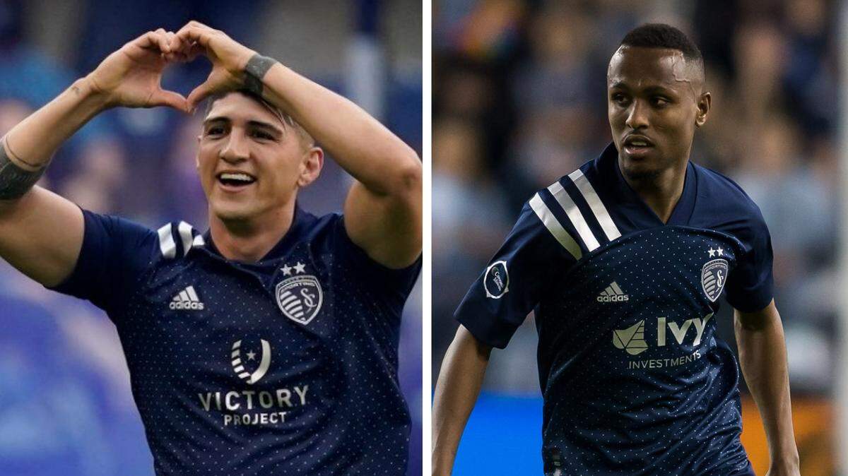 Sporting KC stars Alan Pulido, left, and Gadi Kinda, right, are both set to return to action in 2023 after missing the entire 2022 MLS season due to their respective knee injuries and subsequent surgeries.