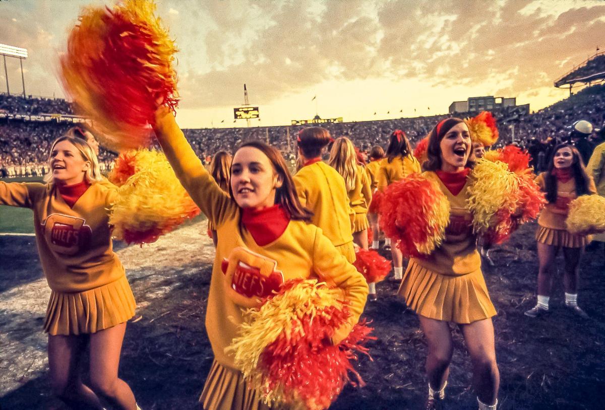 Cheerleaders for the Kansas City Chiefs cheered as the Chiefs took on the Minnesota Vikings in the Super Bowl IV.