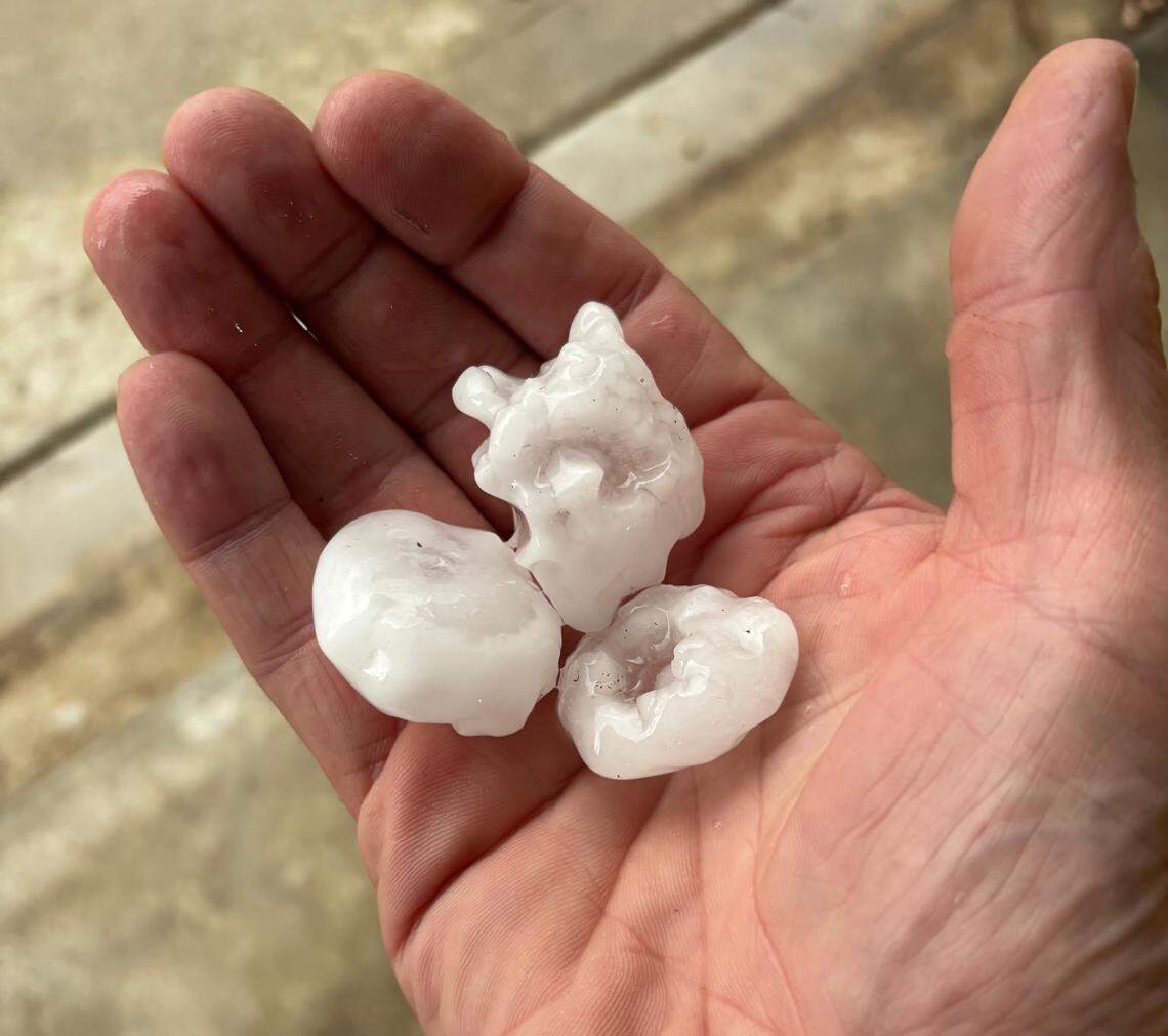 This hail fell March 10, 2026, in Kansas City’s Northland near Missouri 152 Highway and Green Hills Road