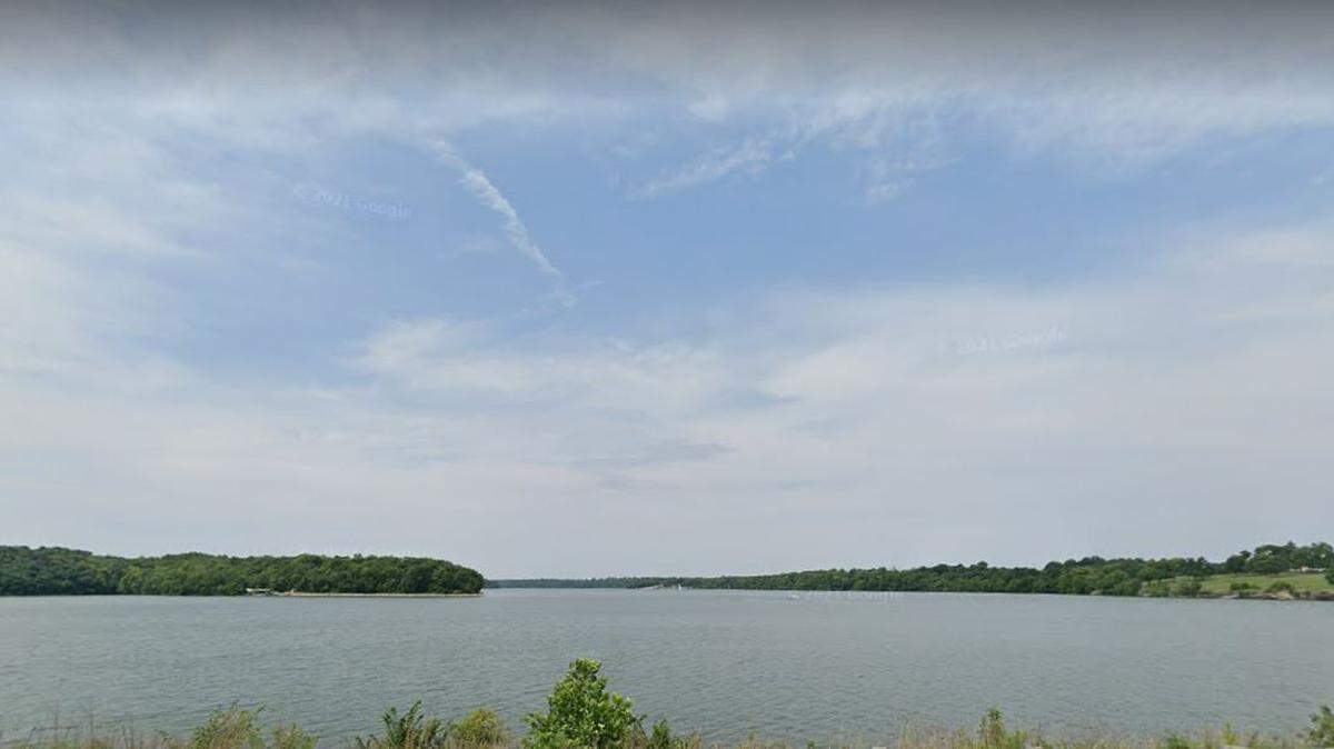 Blue Springs Lake is seen in a Google Maps street view image from July 2021.