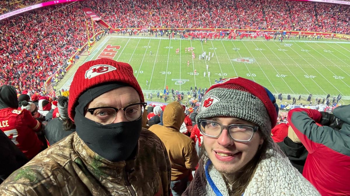 Steve Pulis and his son Colin went to see the Chiefs and the Jayhawks win on Jan. 18. 