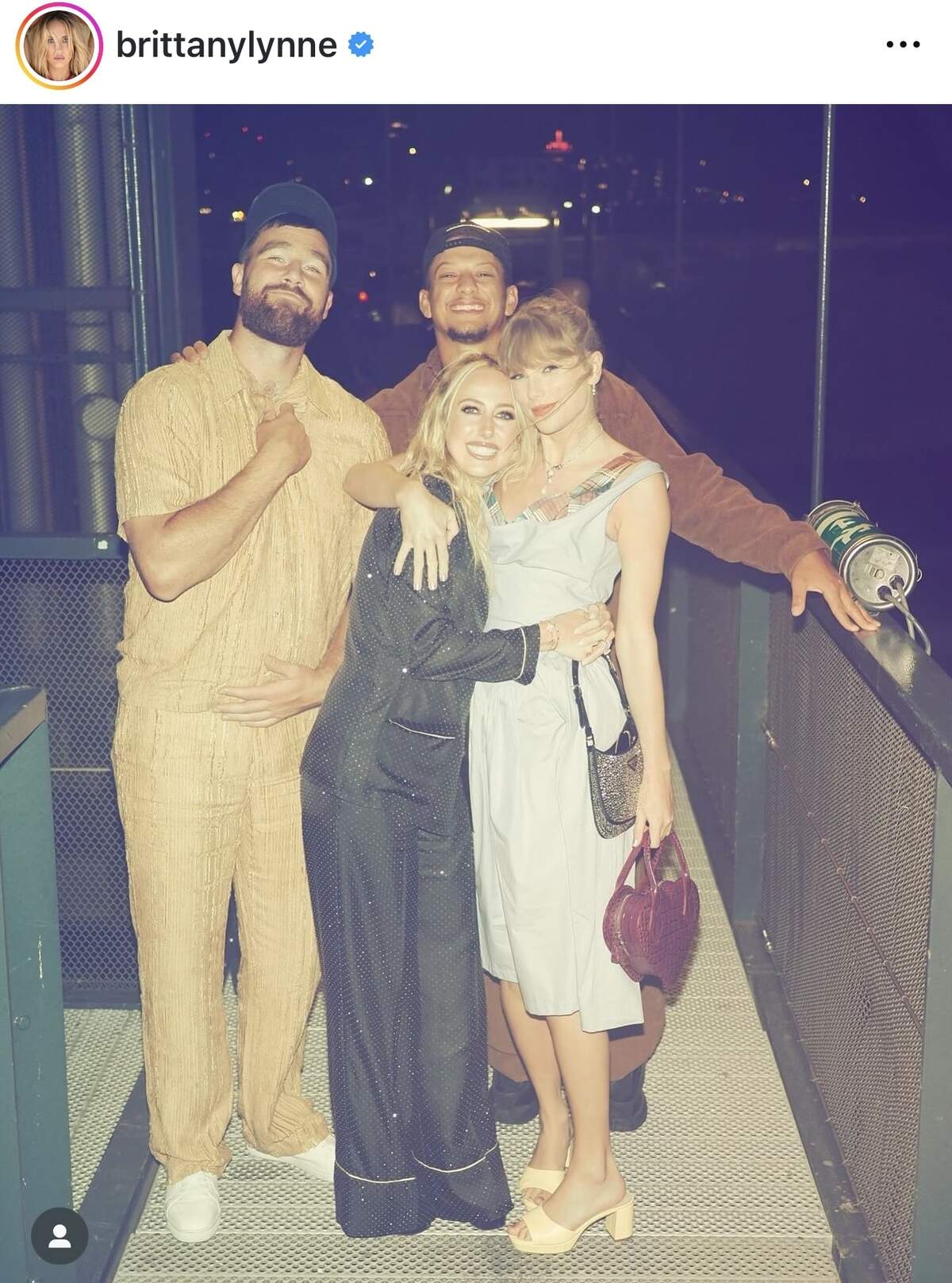 Travis Kelce, Patrick Mahomes, Brittany Mahomes and Taylor Swift reunited in Amsterdam in July 2024 just a few days before the Mahomeses announced a third baby is on the way.
