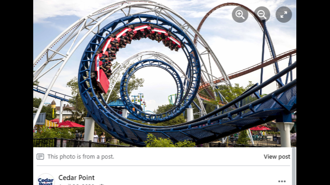 An Ohio father is accused of leaving his children on their own while he rode roller coasters at Cedar Point amusement park, police said.