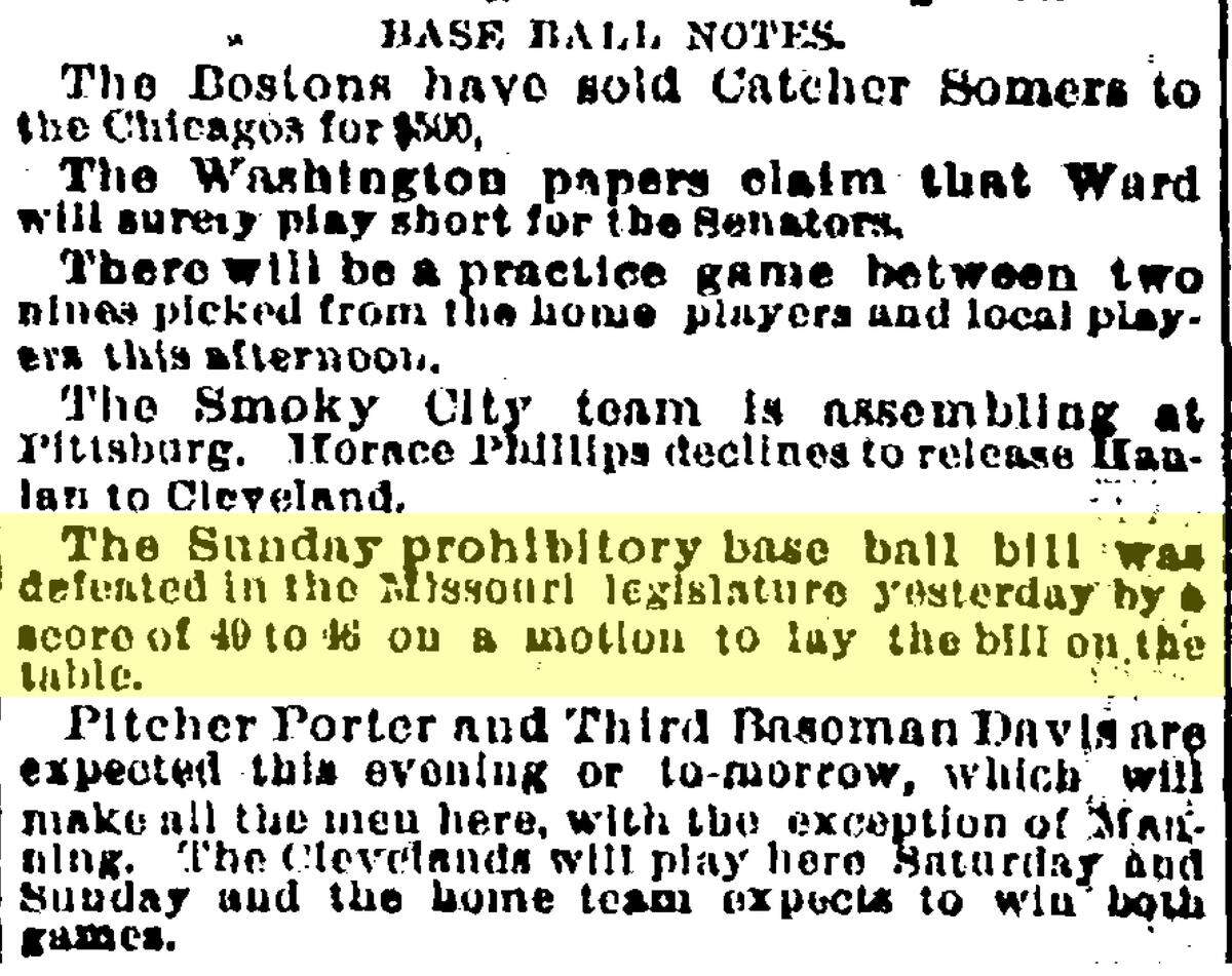 Kansas City Star clipping, March 26, 1889.