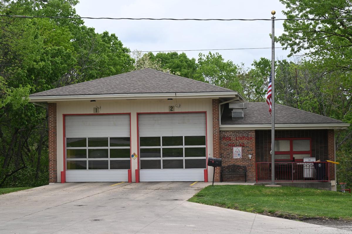 Station 42 in Kansas City on Monday, April 28, following the murder of Kansas City Fire Department fireman and paramedic Graham Hoffman, who was allegedly stabbed by a patient in an ambulance on Sunday, April 27, 2025, while he was working an overtime shift in Kansas City’s Northland.