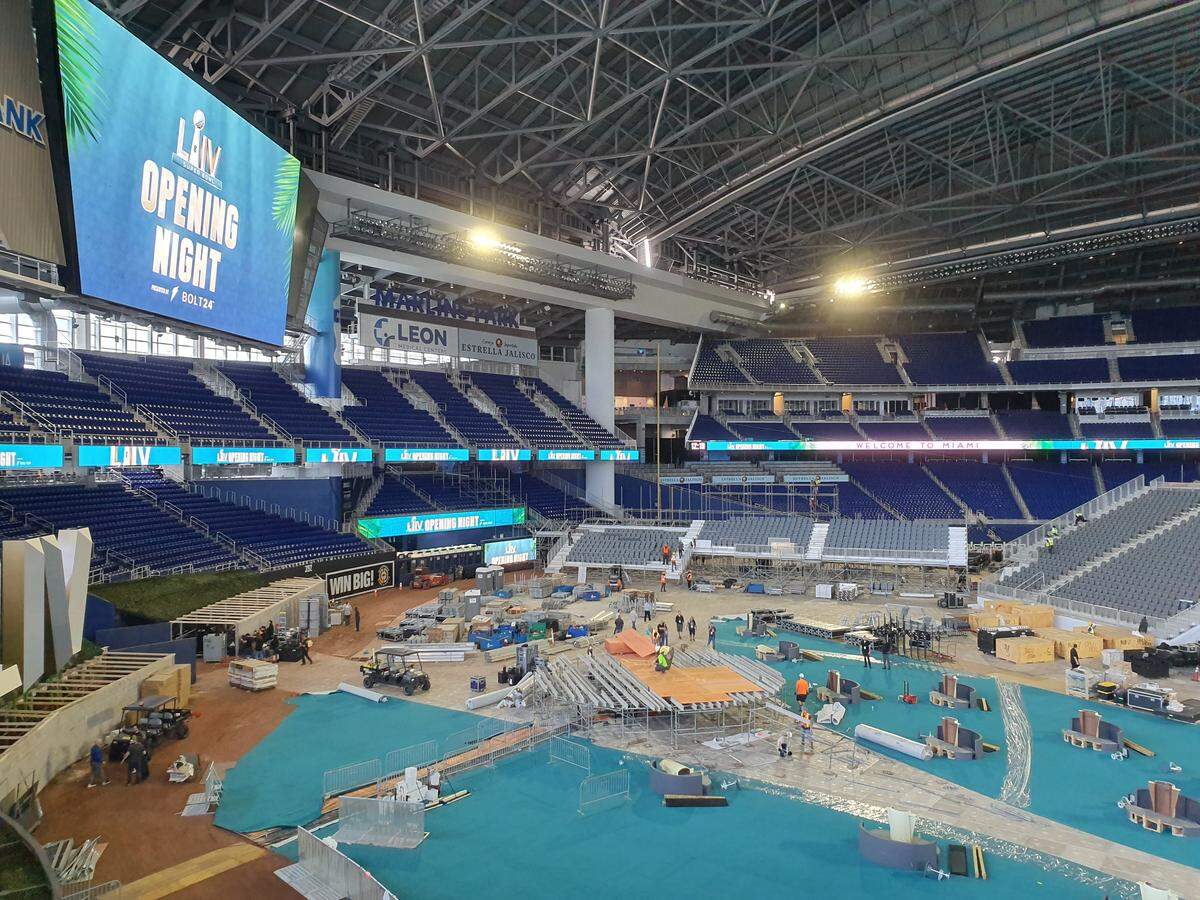 Marlins Park, seen here on Friday, Jan. 24, 2020, will serve as the site of Super Bowl 54’s Opening Night, the first media availability of Super Bowl week for both the Kansas City Chiefs and San Francisco 49ers.
