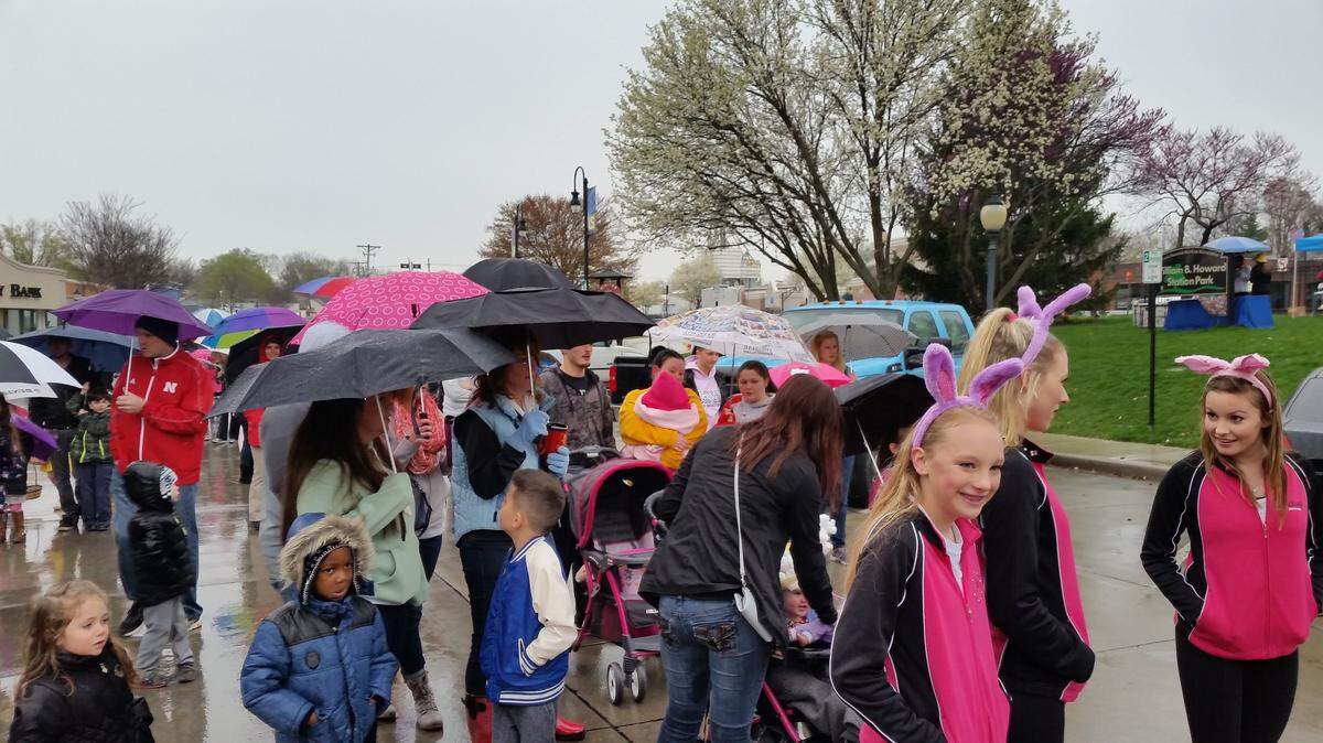 Despite rainy and chilly conditions, weather wasn't a deterrent for Lee's Summit residents at the annual Bunny Hop in 2016.