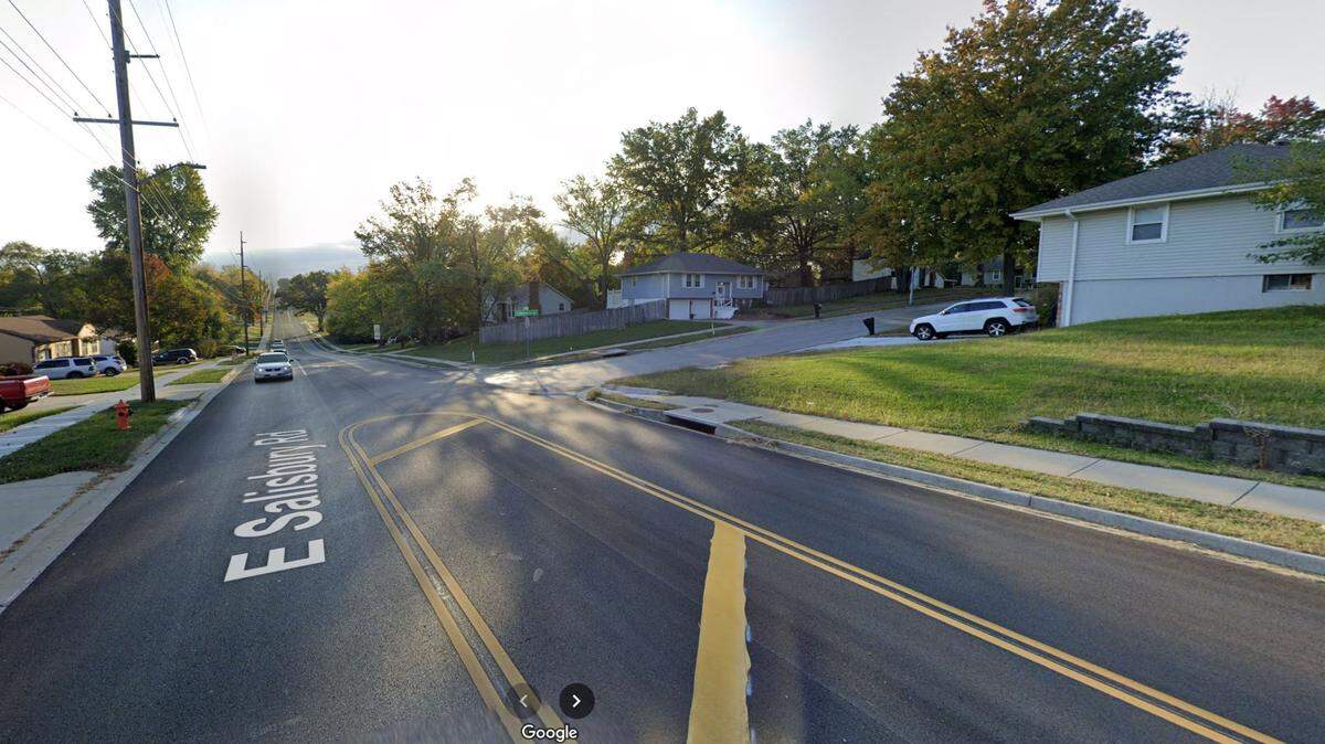One person was killed and two others seriously injured when to vehicles crashed into each other Sunday night at the intersection of East Salisbury Road and South Downey Avenue, a residential area east of Missouri 291 highway in Independence, a police spokesman said. This Google Maps Street View image of the area is from 2023.