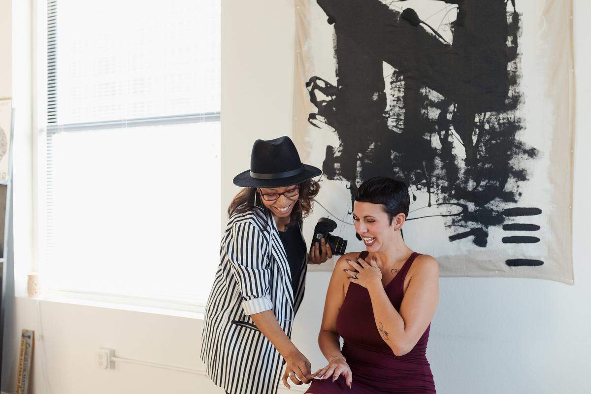 Keyonna Pitchford (left), a Kansas City boudoir and portraiture photographer, was diagnosed with progressive multiple sclerosis early last year. She has since become determined to show that people are not defined by their disabilities: “I almost feel like it’s my calling to wake women up to their own strength,” she says.