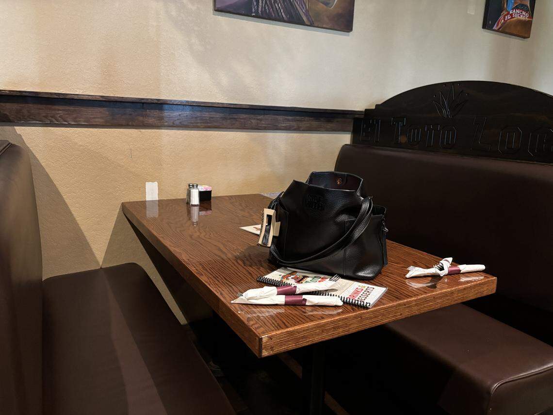 Someone left a purse behind when immigration agents cleared out the Lenexa El Toro Loco on Wednesday.