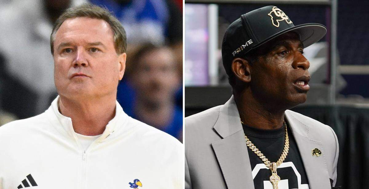 KU men’s hoops coach Bill Self, left, and Colorado Buffaloes football coach Deion Sanders have both dealt with recent health issues in 2025.