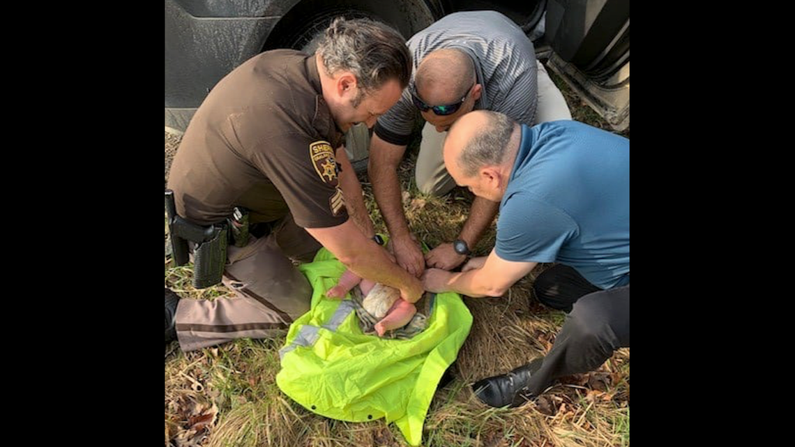 A baby is expected to survive after being found face down in the woods Wednesday, Michigan police say.