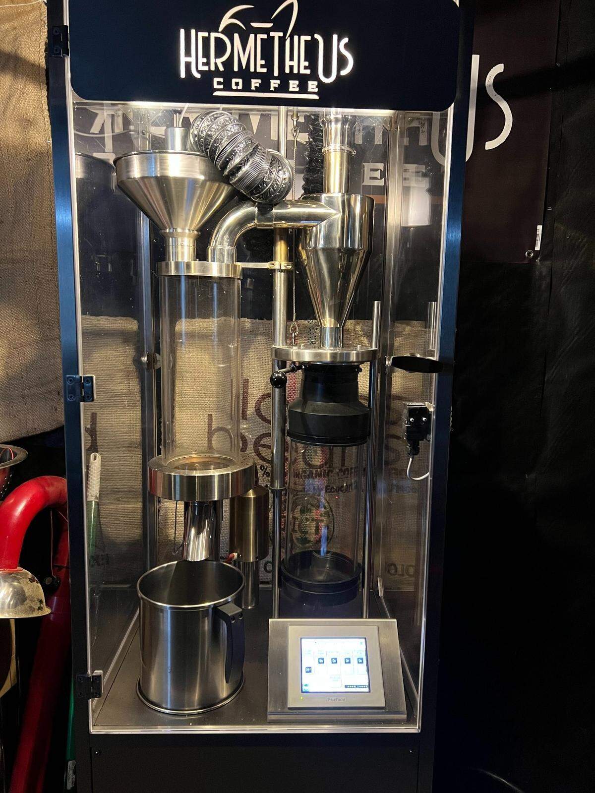 Customers can roast their own beans using the Novoroaster.