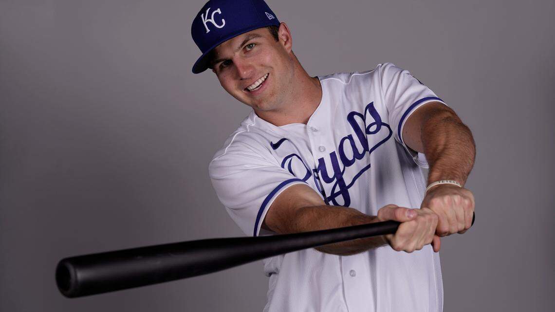 This is a 2022 photo of Brewer Hicklen of the Kansas City Royals baseball team taken Sunday, March 20, 2022, in Surprise, Ariz. (AP Photo/Charlie Riedel)