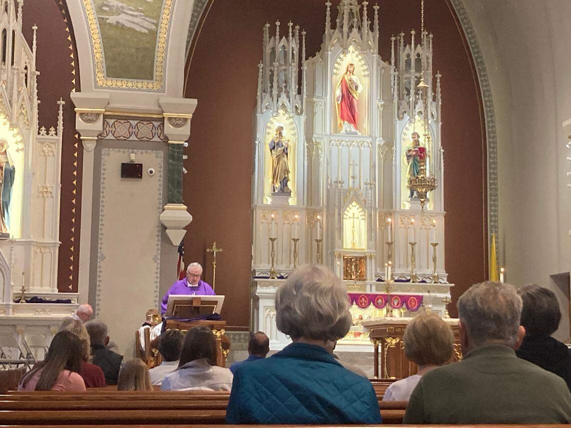 About 150 churchgoers attended an 8 a.m. mass Friday morning for the Rev. Raj “Arul” Balaswamy Carasala, who was fatally shot on the grounds of Saints Peter and Paul Parish in Seneca, Kansas.