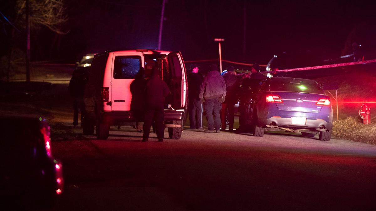 Kansas City, Kansas police at the scene of a police shooting.