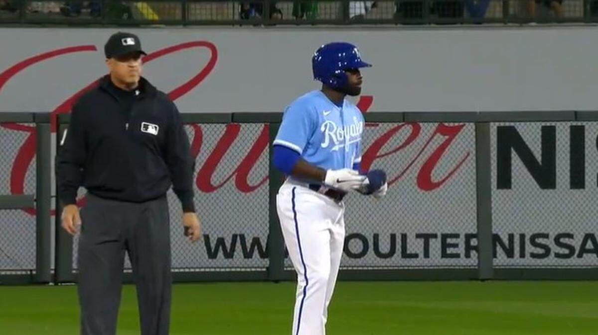 Royals outfielder Jackie Bradley Jr. after his double on Wednesday night.